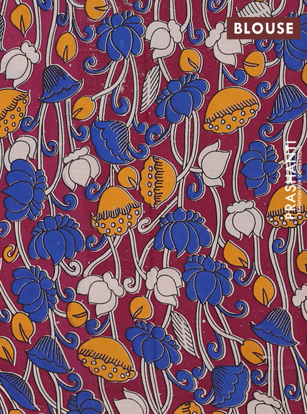 Mangalagiri cotton saree peach shade and wine shade with plain body and rettapet zari woven kalamkari border