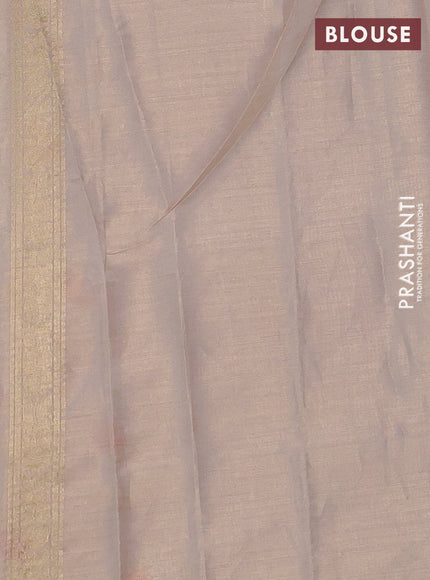 Banarasi tissue uppada silk saree cream with allover thread & zari floral weaves and zari woven border