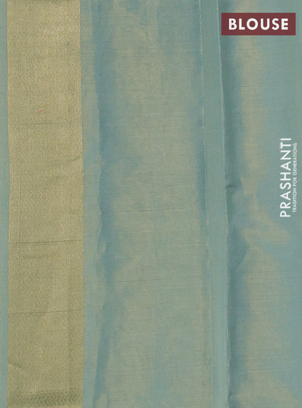 Banarasi tissue uppada silk saree light blue with allover thread & zari weaves and zari woven border