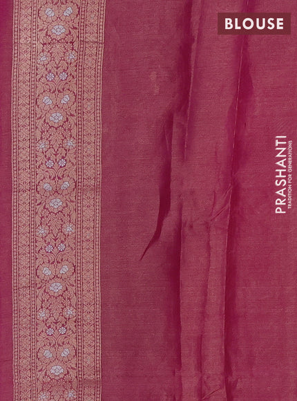 Banarasi tissue uppada silk saree pink with allover thread & zari floral weaves and zari woven border