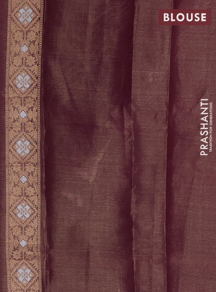 Banarasi tissue uppada silk saree purple with allover thread & zari floral weaves and zari woven border