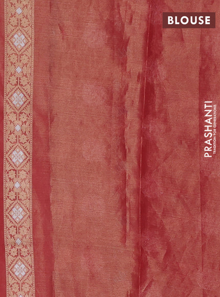 Banarasi tissue uppada silk saree red with allover thread & zari floral weaves and zari woven border