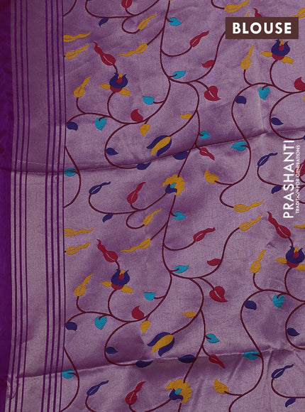 Semi paithani saree purple with plain body and paithani pallu