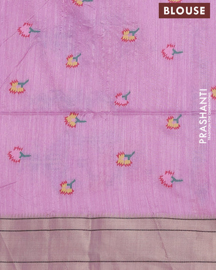 Semi paithani saree light pink with allover zari woven buttas and paithani pallu