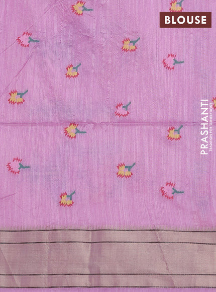 Semi paithani saree light pink with allover zari woven buttas and paithani pallu