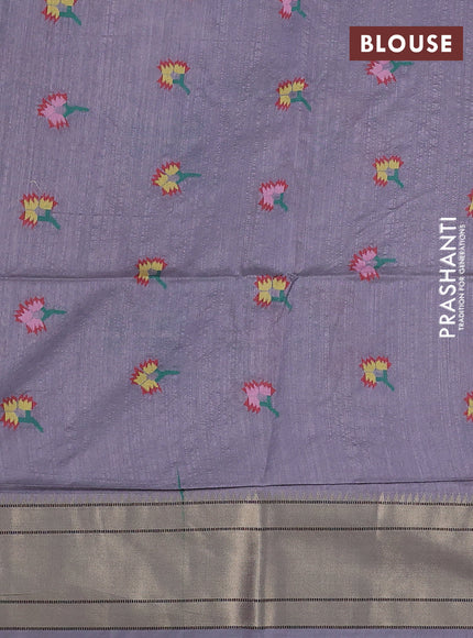 Semi paithani saree grey with allover zari woven buttas and paithani pallu