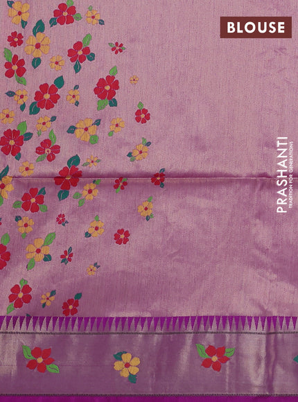 Semi paithani saree purple with allover zari woven buttas and paithani pallu