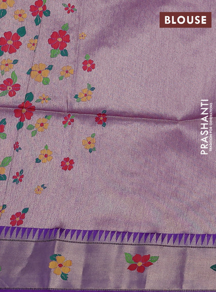 Semi paithani saree deep purple with allover zari woven buttas and paithani pallu