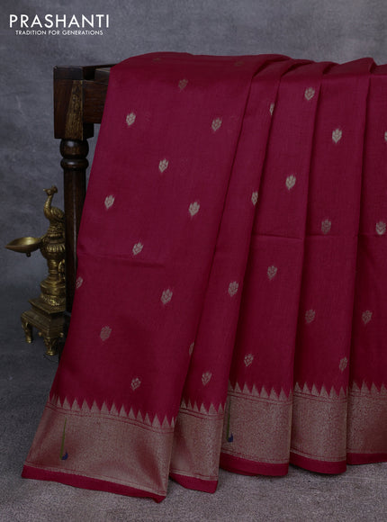 Semi paithani saree pink with allover zari woven buttas and paithani pallu