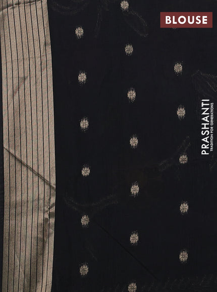 Semi paithani saree black with allover zari woven buttas and paithani pallu