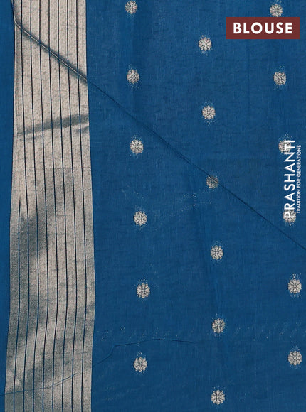 Semi paithani saree peacock green with allover zari woven buttas and paithani pallu