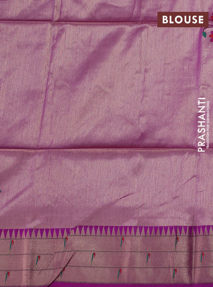 Semi paithani saree purple with allover zari woven buttas and paithani pallu