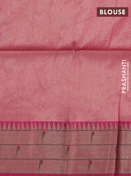 Semi paithani saree pink with allover zari woven buttas and paithani pallu