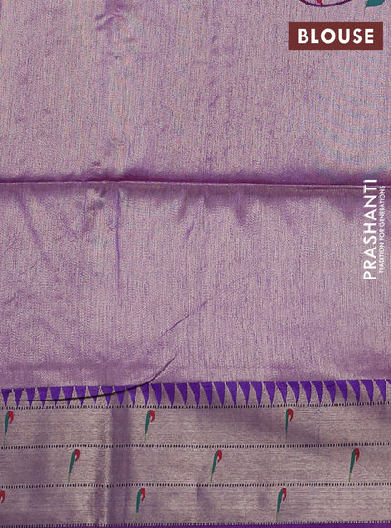 Semi paithani saree purple with allover zari woven buttas and paithani pallu
