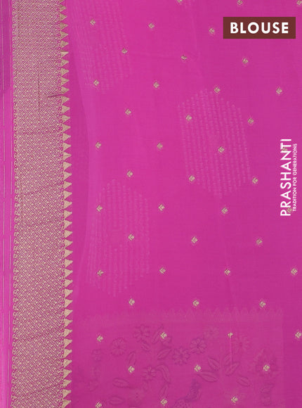 Banarasi semi georgette saree pink with allover thread & zari woven buttas and paithani style border
