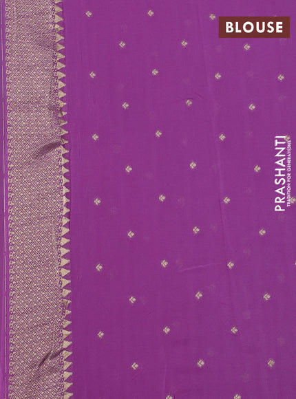 Banarasi semi georgette saree lavender with allover thread & zari woven buttas and paithani style border