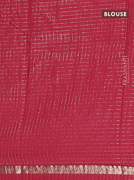 Semi chanderi saree rust shade and deep wine with allover small checks pattern and small zari woven border