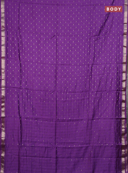 Semi chanderi saree lavender shade and navy blue with allover zari woven buttas and zari woven border
