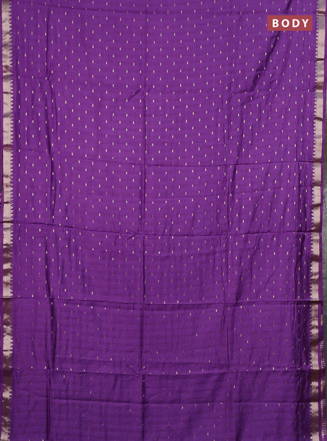 Semi chanderi saree lavender shade and navy blue with allover zari woven buttas and zari woven border