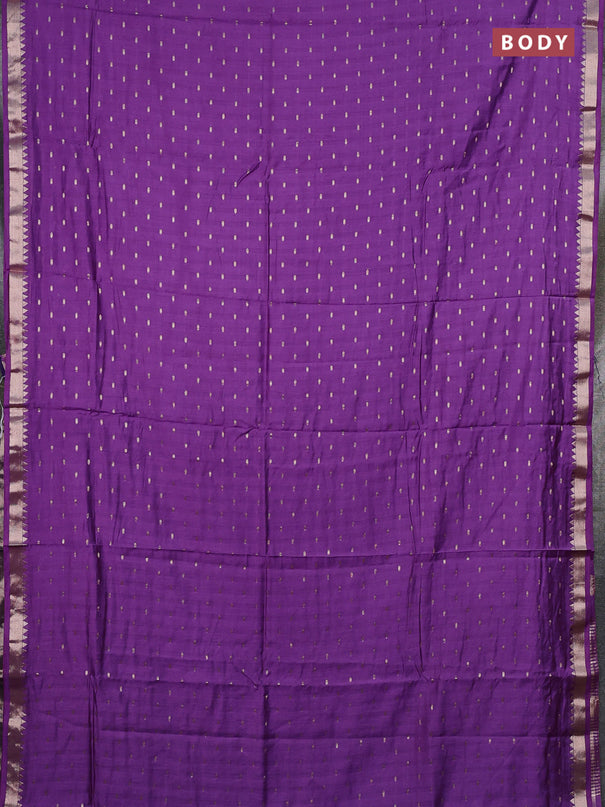 Semi chanderi saree lavender shade and navy blue with allover zari woven buttas and zari woven border