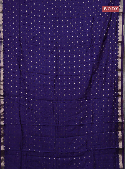 Semi chanderi saree navy blue and maroon with allover zari woven buttas and zari woven border