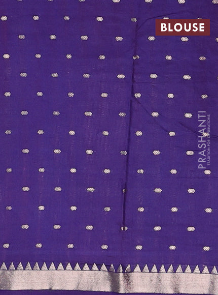 Semi chanderi saree light pink and blue with allover zari woven buttas and zari woven border