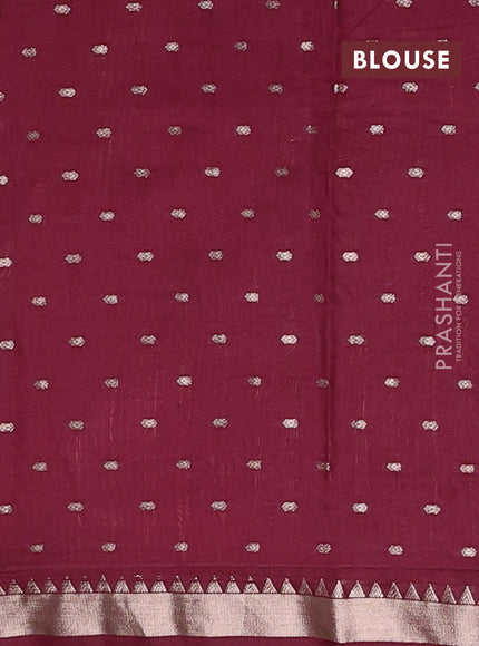 Semi chanderi saree rust shade and deep wine shade with allover zari woven buttas and zari woven border