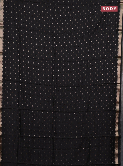 Semi chanderi saree black and wine shade with allover zari woven buttas and zari woven border