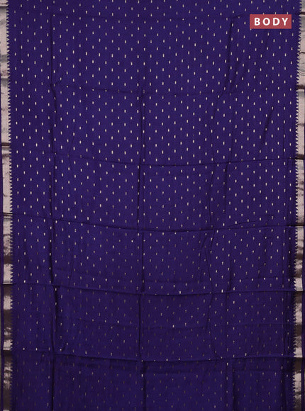 Semi chanderi saree navy blue and light green with allover zari woven buttas and zari woven border