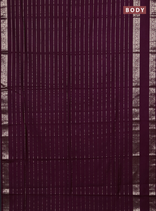 Semi chanderi saree wine shade and rust shade with allover zari weaves and rettapet zari woven border