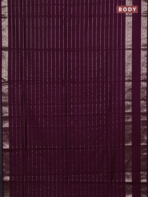 Semi chanderi saree wine shade and rust shade with allover zari weaves and rettapet zari woven border