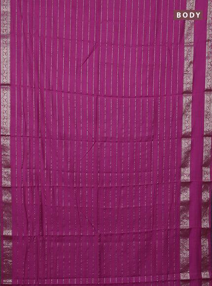 Semi chanderi saree pink and violet with allover zari weaves and rettapet zari woven border