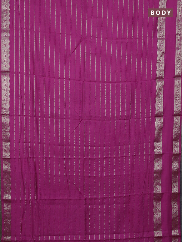Semi chanderi saree pink and violet with allover zari weaves and rettapet zari woven border