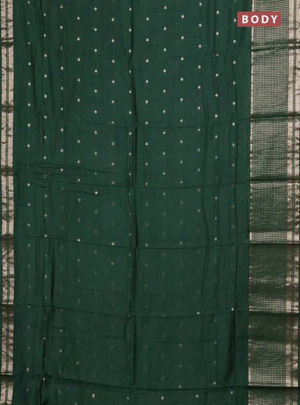 Semi chanderi saree green and red with allover zari woven buttas and long zari woven border