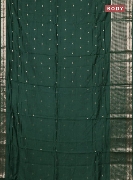 Semi chanderi saree green and light pink with allover zari woven buttas and long zari woven border