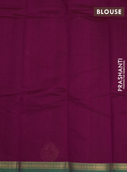 Kanchi cotton saree purple and green with zari woven buttas and zari woven border