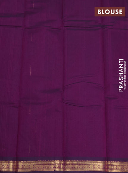 Kanchi cotton saree violet with zari woven buttas and zari woven border