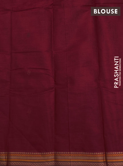 Kanchi cotton saree maroon with thread woven buttas and thread woven border