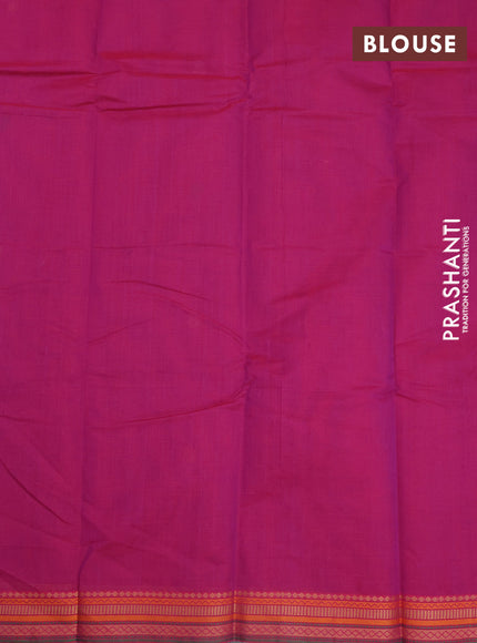 Kanchi cotton saree purple with thread woven buttas and thread woven border