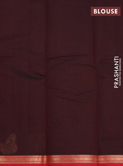 Kanchi cotton saree maroon and red with zari woven buttas and zari woven border