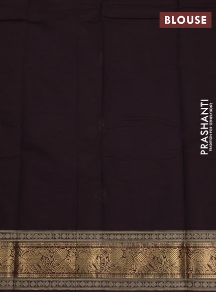 Kanchi cotton saree wine shade with zari woven buttas and thread & zari woven border