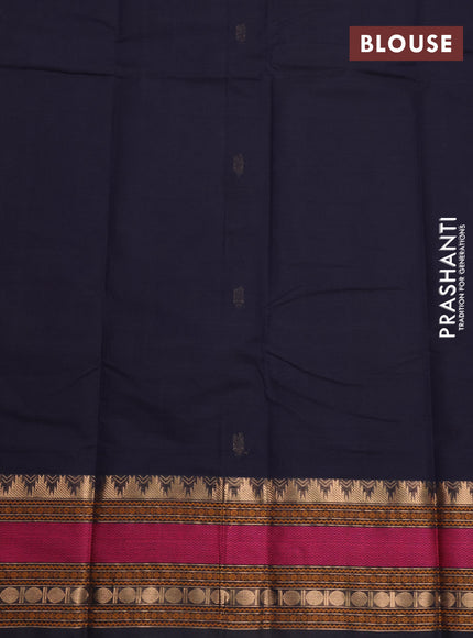 Kanchi cotton saree black with zari woven buttas and rettapet thread & zari woven border