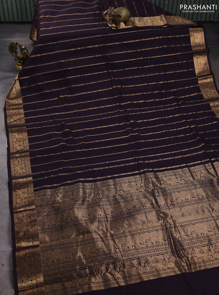 Kanchi cotton saree deep wine shade with allover zari weaves and zari woven border
