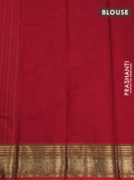 Kanchi cotton saree red with zari woven buttas and zari woven border