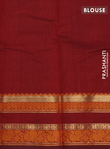 Kanchi cotton saree maroon with allover zari woven checked pattern and rettapet zari woven border
