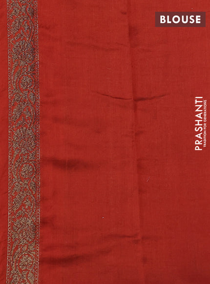 Chiniya silk saree deep maroon and rustic orange with allover thread & zari woven buttas and woven border