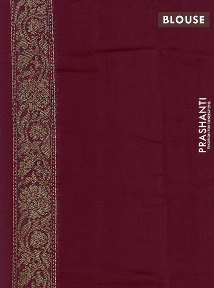 Chiniya silk saree coffee brown and maroon with allover thread & zari woven buttas and woven border