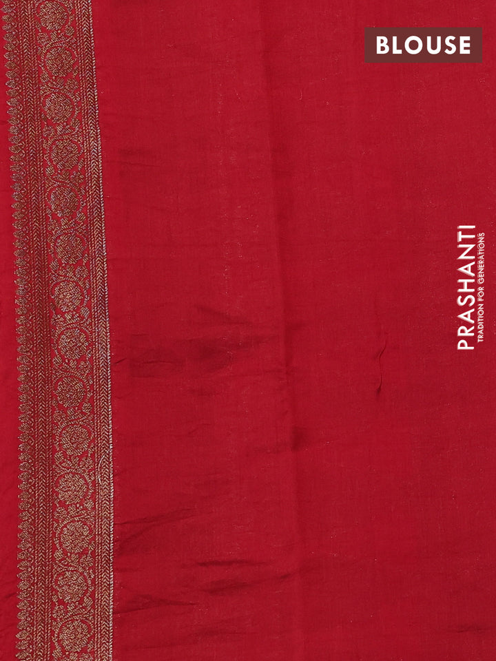 Chiniya silk saree peacock blue and maroon with allover thread & zari woven buttas and woven border