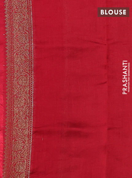 Chiniya silk saree peacock blue and maroon with allover thread & zari woven buttas and woven border