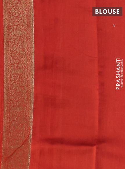 Chiniya silk saree deep maroon and rust shade with allover thread & zari woven buttas and woven border